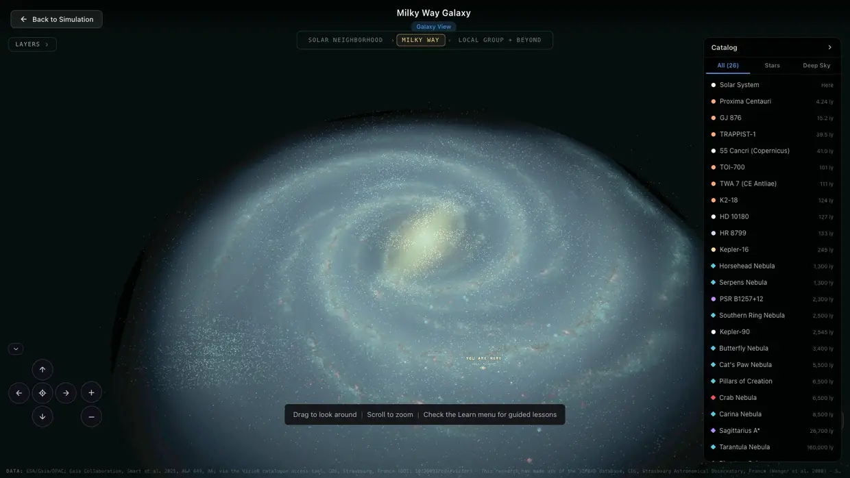 The galaxy map, Milky Way view