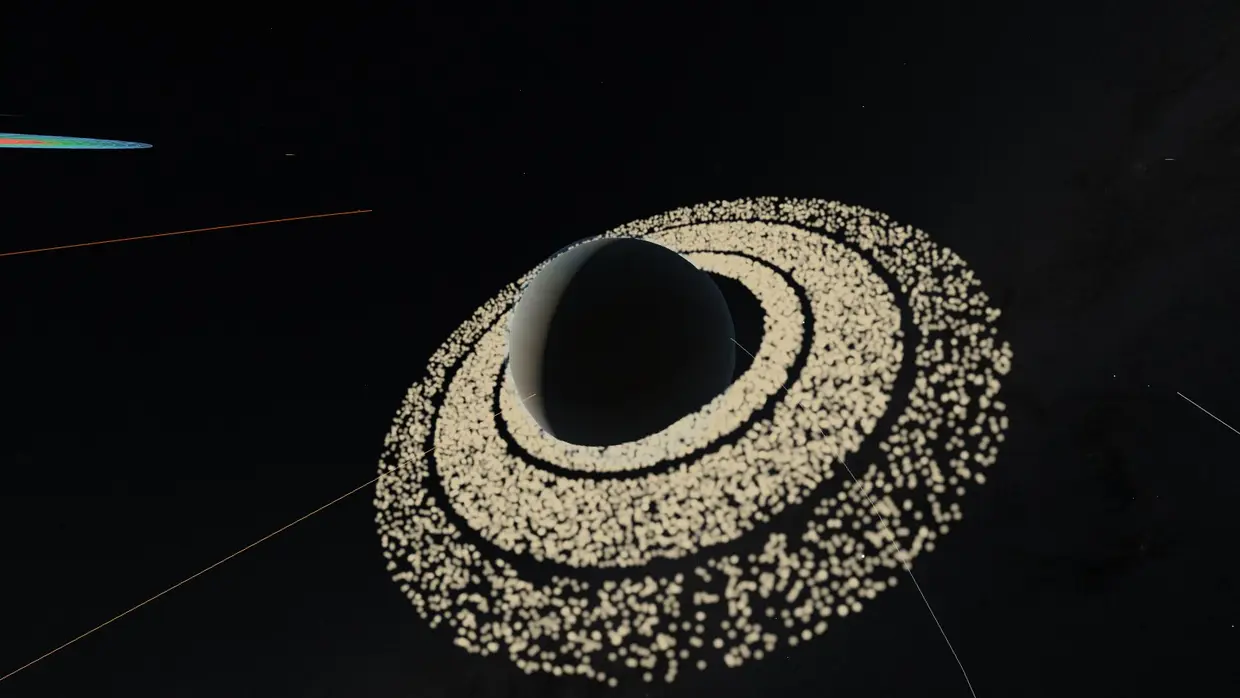 Saturn with 15,000 ring particles